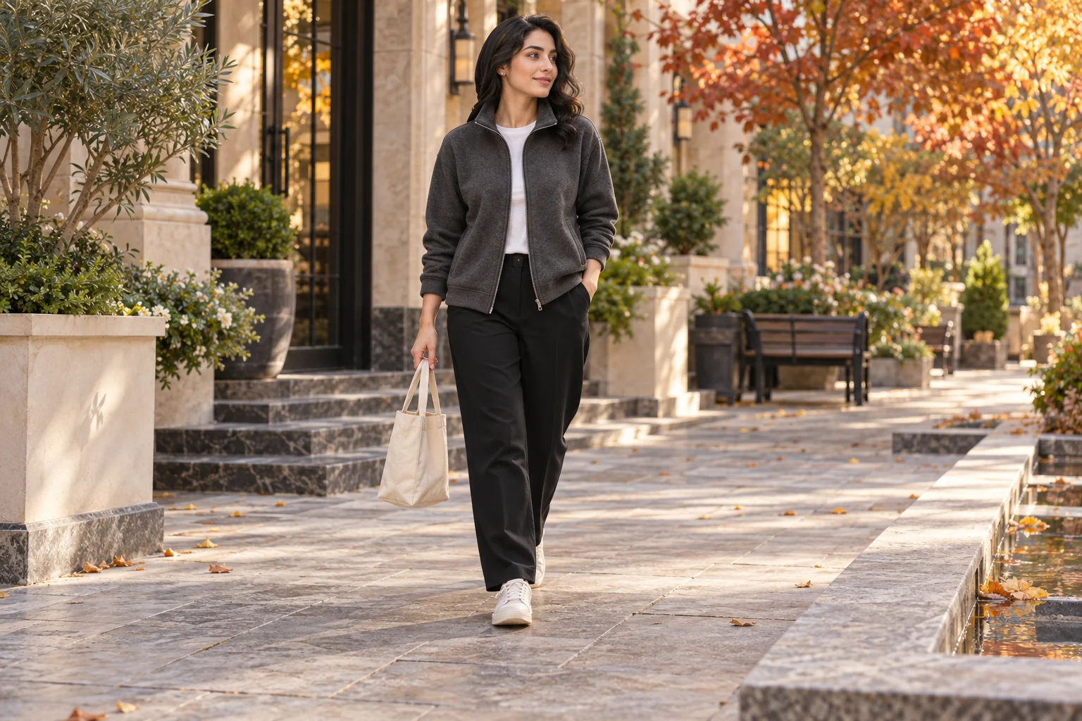 سویشرت توکرکی زیپ‌دار؛ ایده‌های استایل برای روزهای خنک